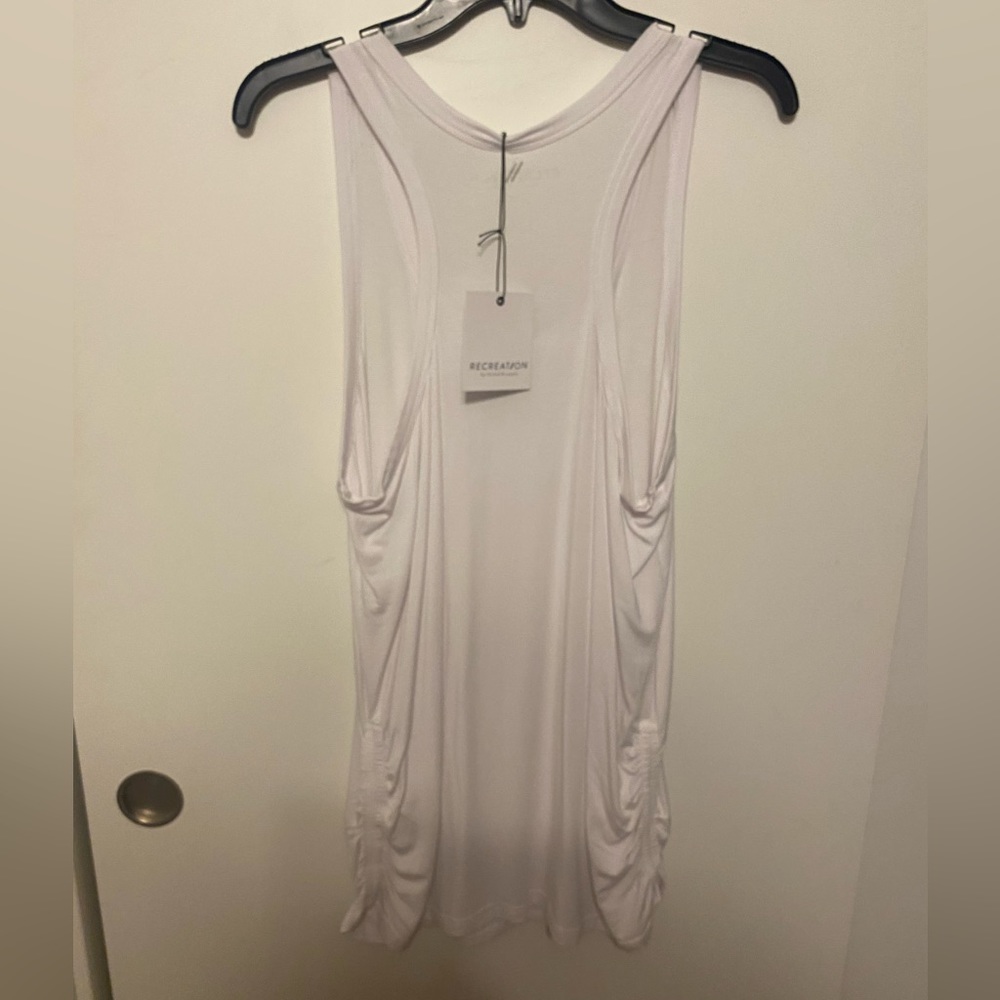 NWT Recreation thread and supply, oversized white tank top ruched sides large